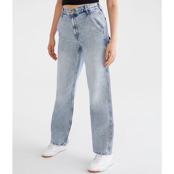 Aeropostale Denim - Aeropostale Light Wash Denim Straight Leg 90's Baggy Jeans Women's 14 Reg